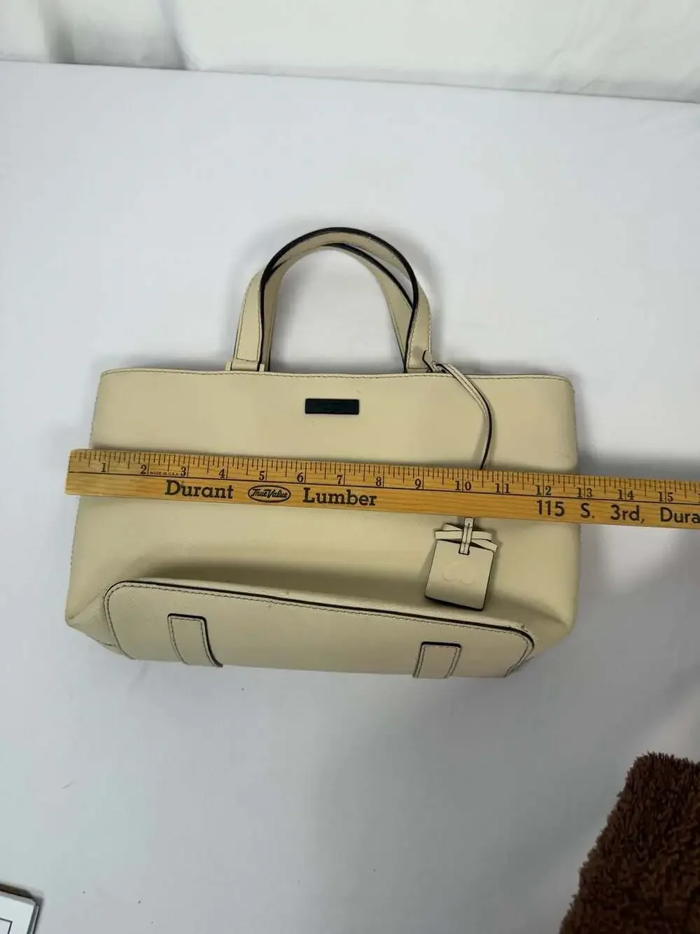 Kate Spade New York Newbury Lane Saffiano Leather Tote Handbag Cream
